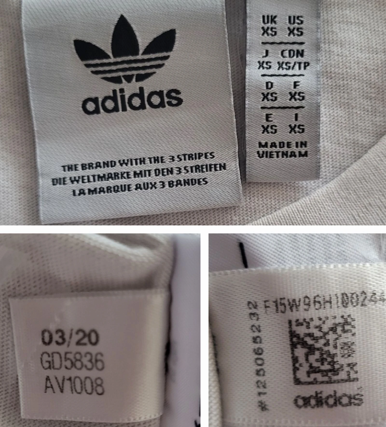 Adidas Originals T-Shirt TXS-White Background & Black Stripes Regular Fit-100%Cotton in VB – photo 6